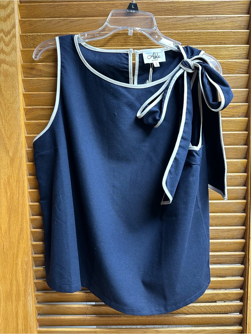Able Navy Camisole with Cream-Trim Bow